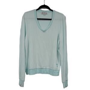 WILDFOX V Neck Baggy Beach Jumper Aqua Sky, M